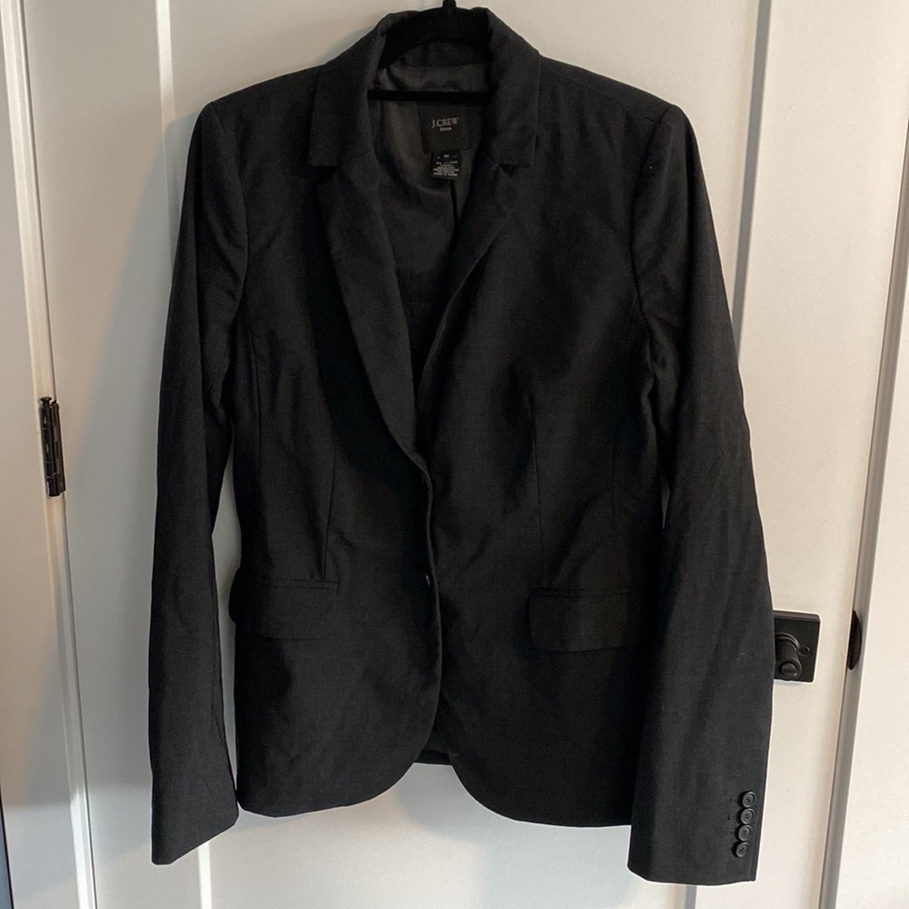 J Crew Charcoal Blazer EUC Size 8 Tall Bi Stretch - Picture 2 of 11